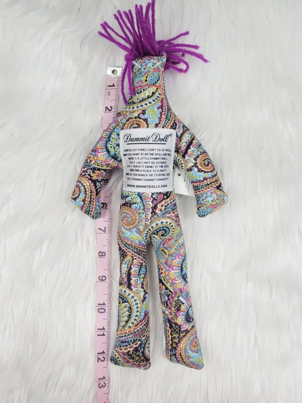 New Dammit Doll Paisley Pattern Stress Gag Plush Gift 12